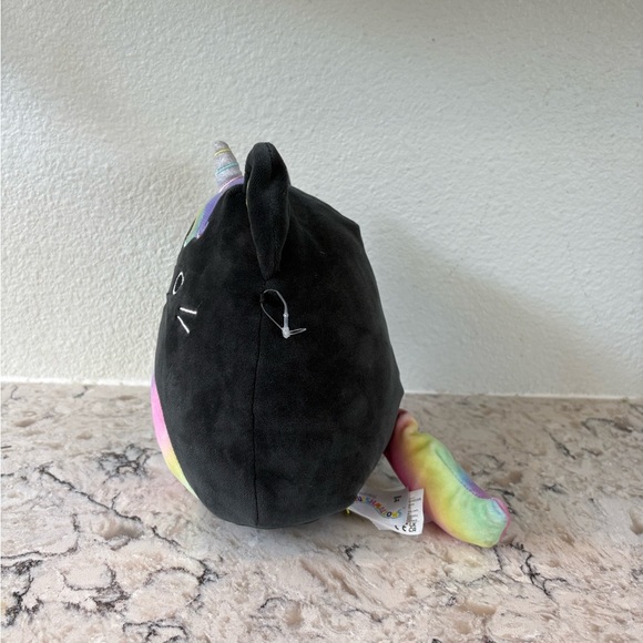 NWOT Squishmallows Black and Rainbow Cat Unicorn Plush - Picture 7 of 8